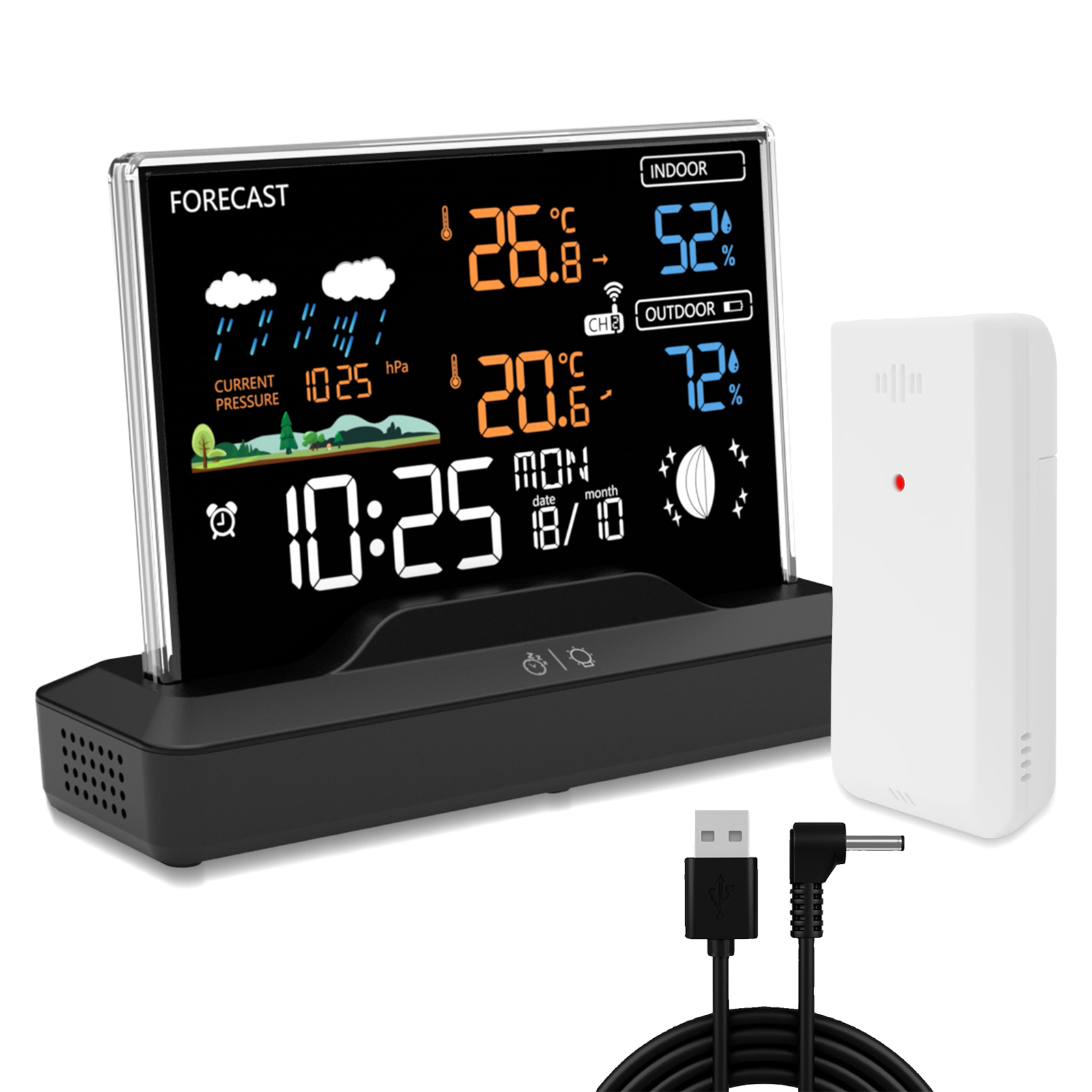Outdoor Power Tower - Wireless Weather Station Home RF Alarm