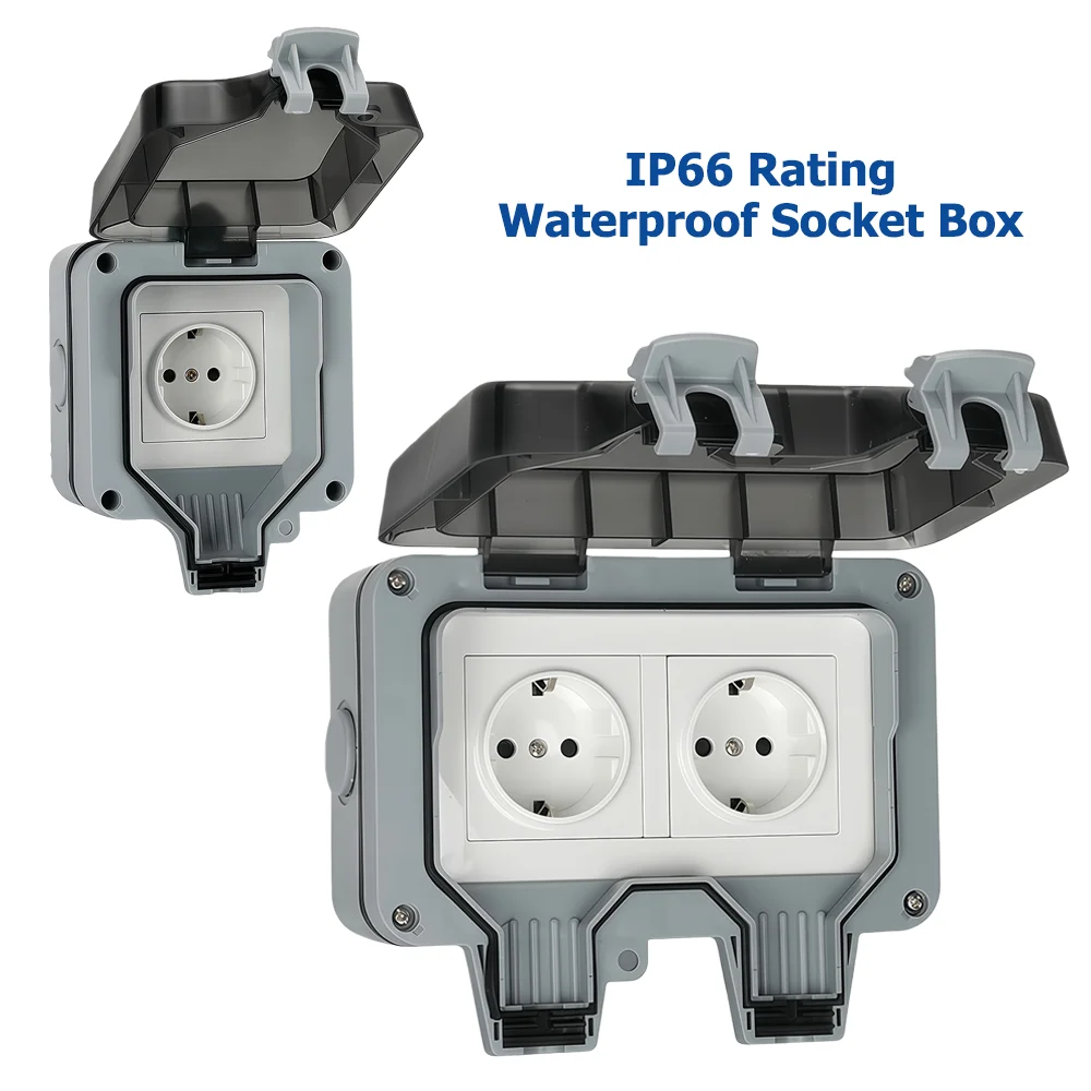 Outdoor Power Point Cover - Waterproof Outdoor Socket,Double Power Outlet with