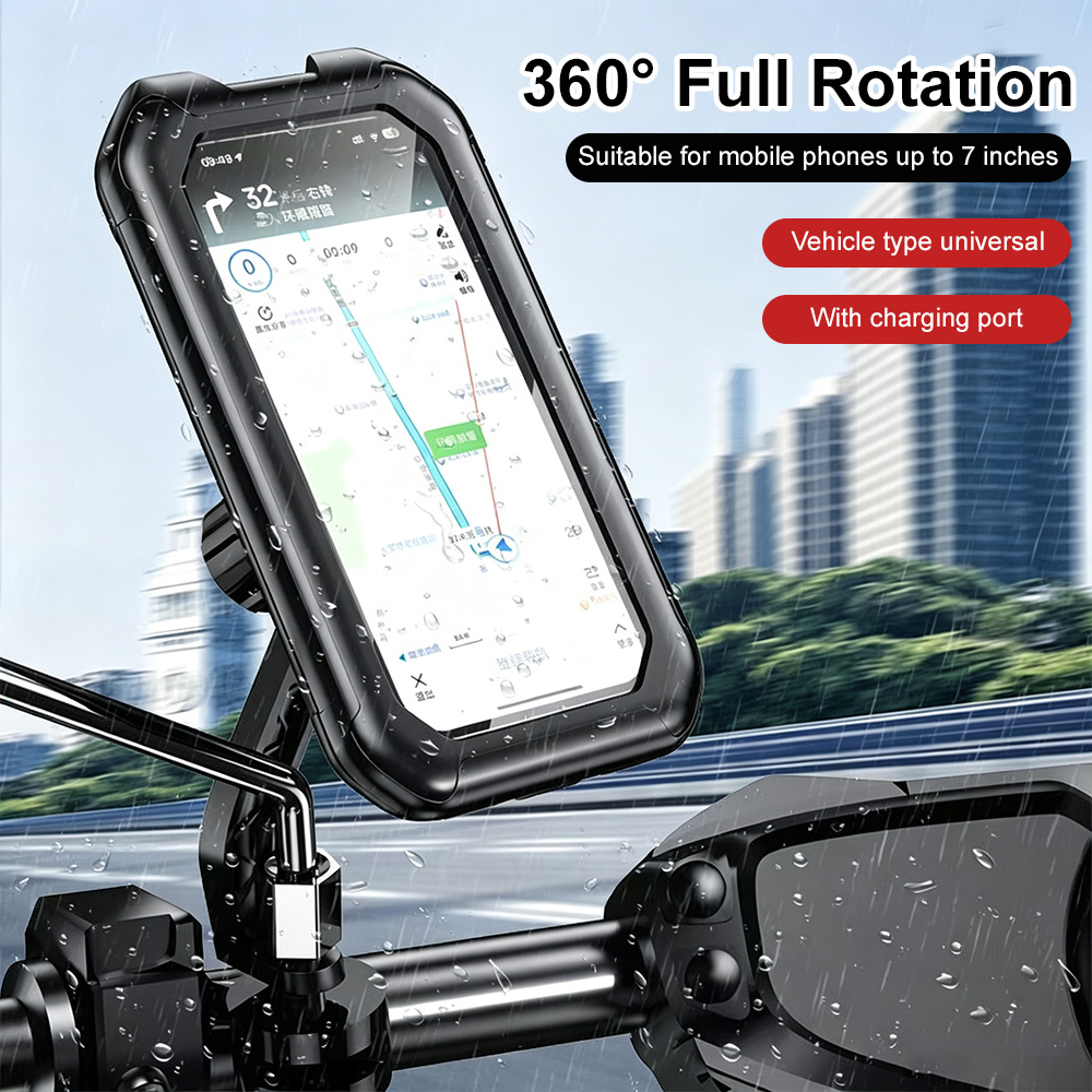 Outdoor Power Strip With Cover - Waterproof Bike Phone Holder Adjustable Riding