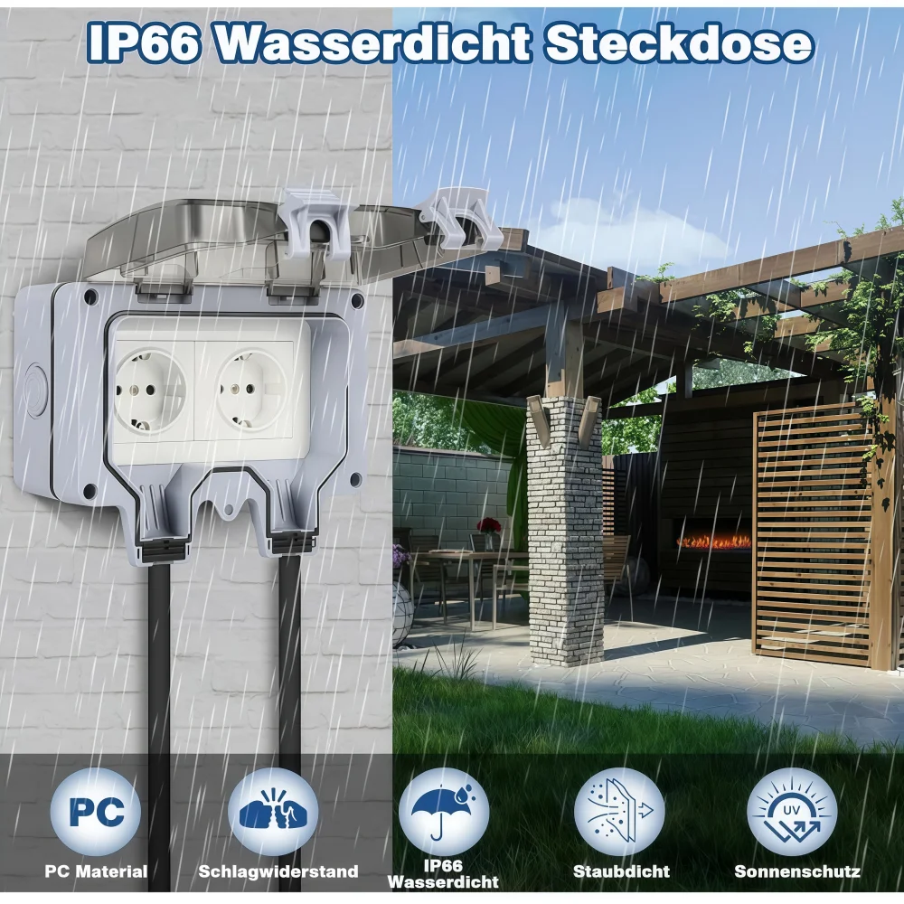 Waterproof Outdoor Socket,Doub - огляд і ціна Outdoor Power Point Cover