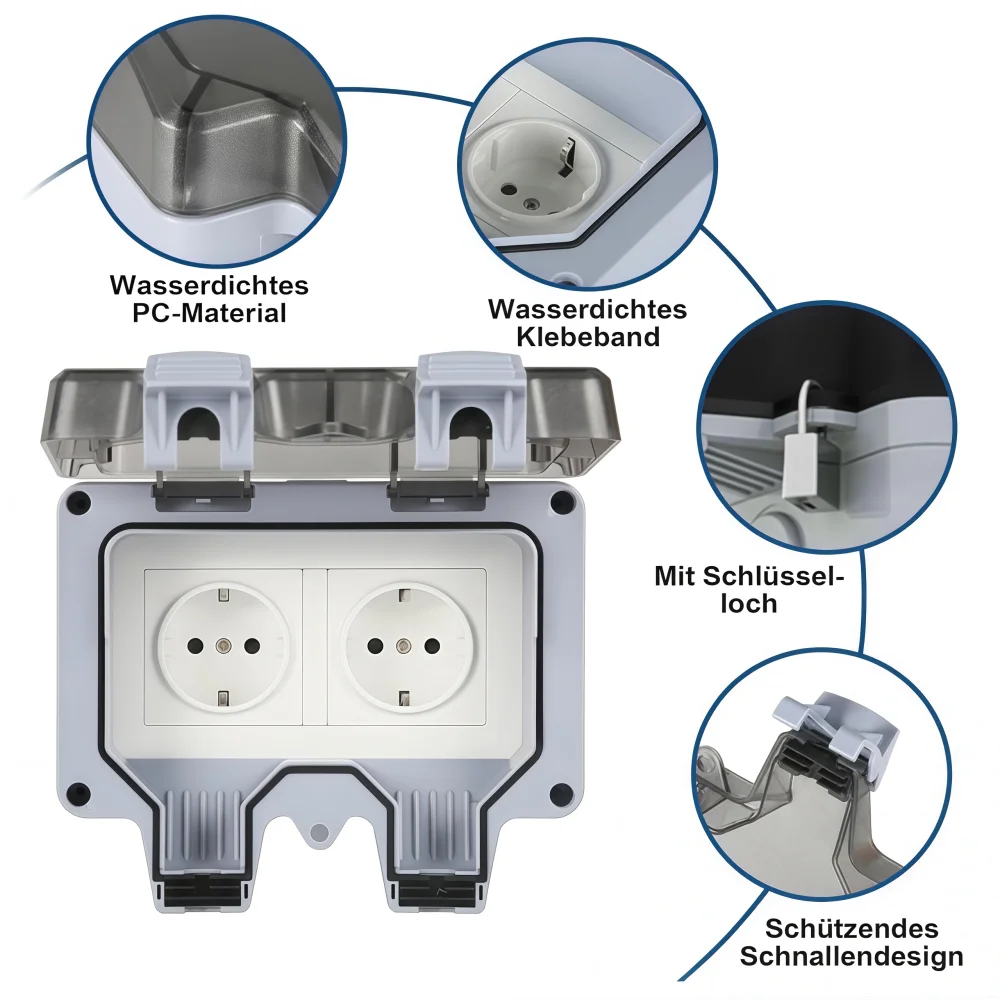 Waterproof Outdoor Socket,Doub - огляд і ціна Outdoor Power Point Cover