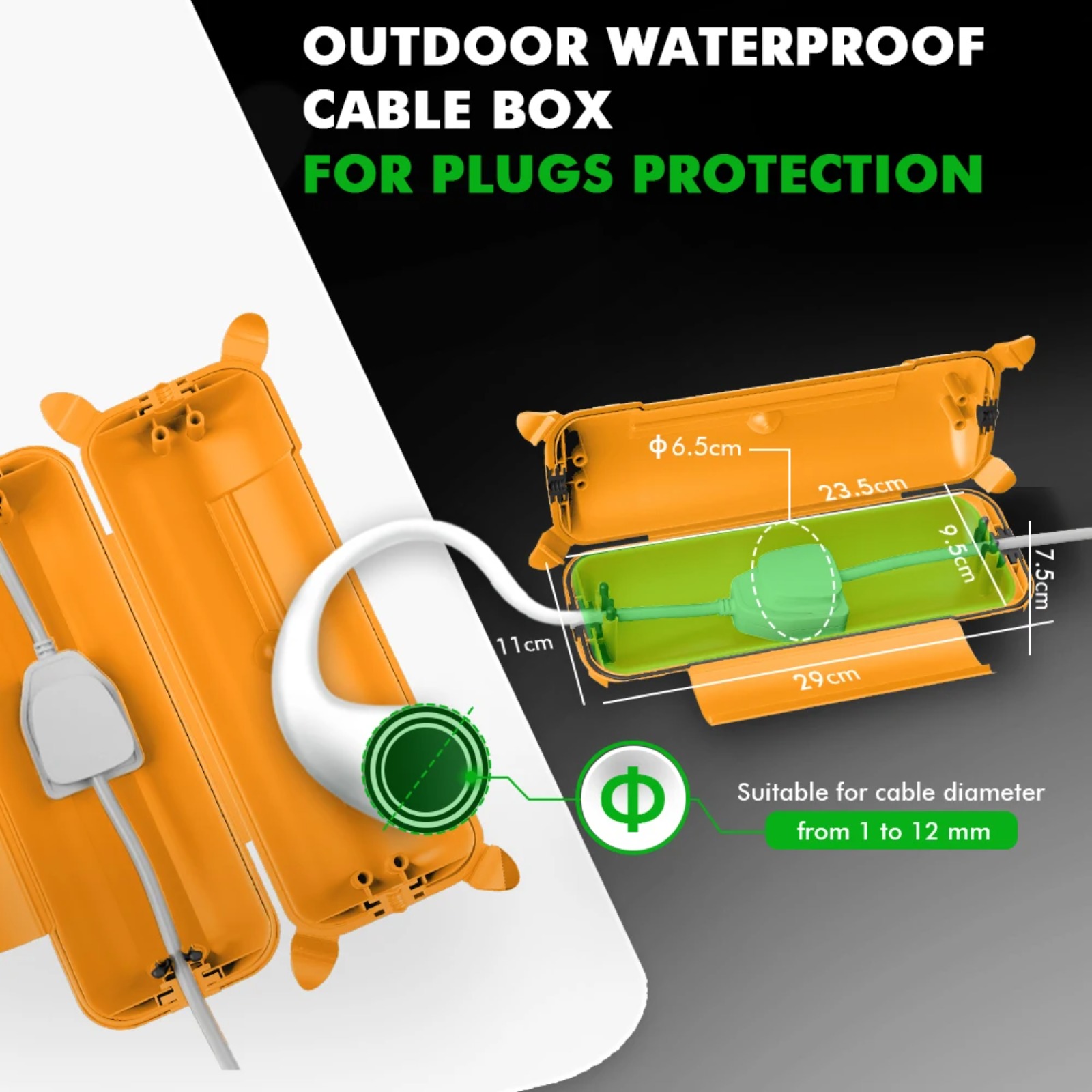 IP44 Outdoor Extension Cord Co - огляд і ціна Outdoor Power Strip With Cover