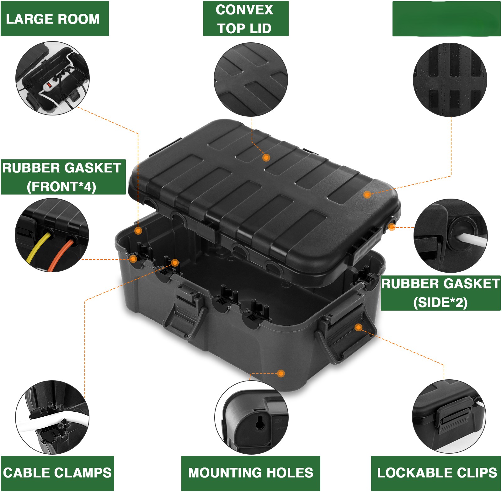Large Outdoor Electrical Box,  - огляд і ціна Outdoor Power Strip With Cover