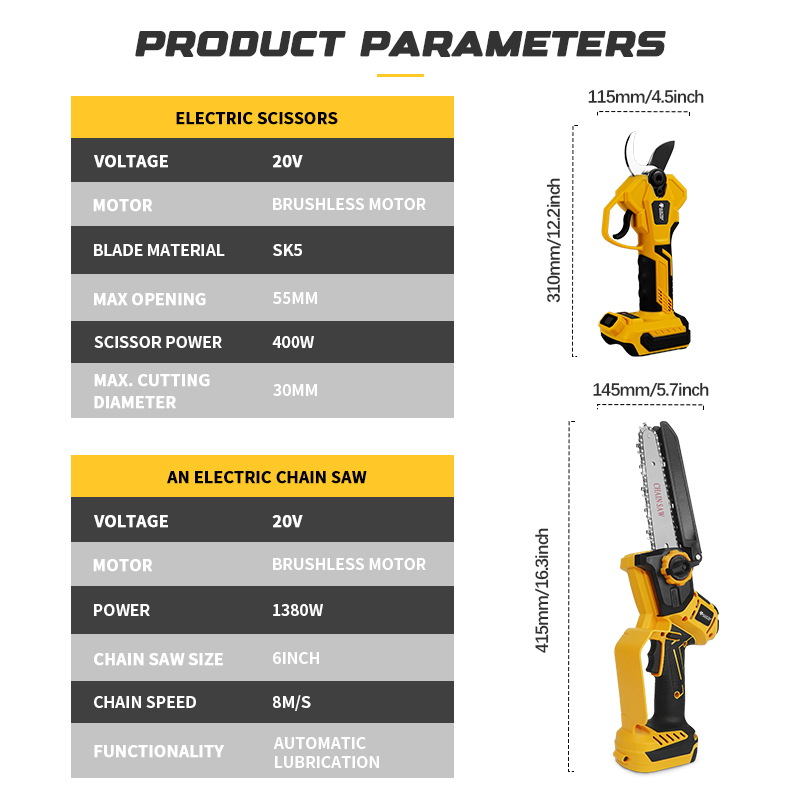 Brushless 6 Inch Electric Chai - огляд і ціна Pole Saw Cordless
