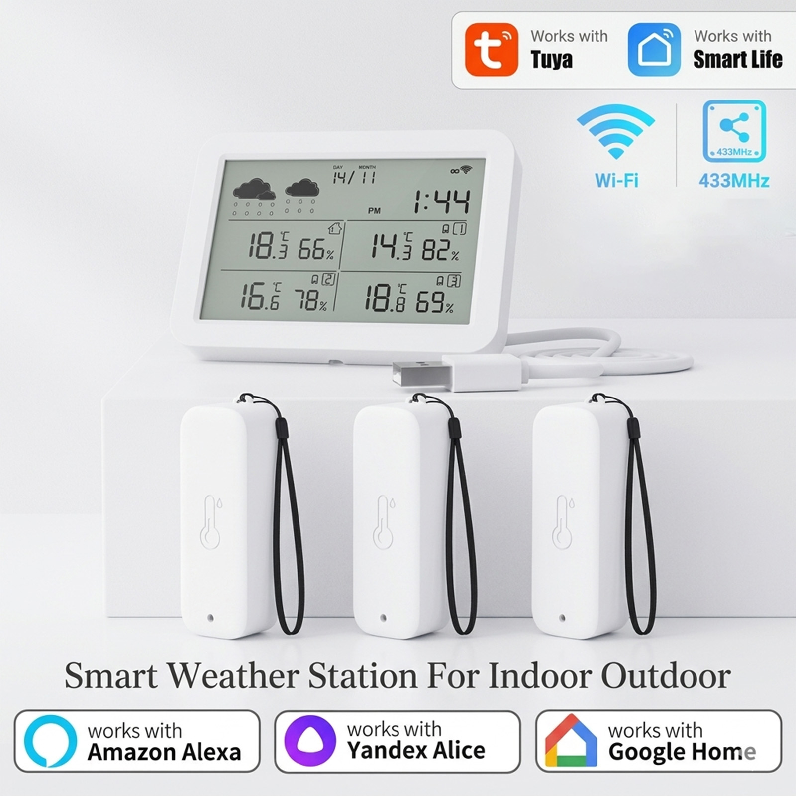 Tuya WiFi+RF433 Weather Statio - огляд і ціна Outdoor Power Tower