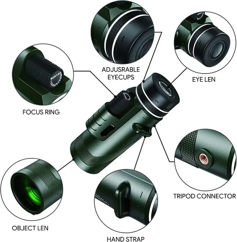 80x100 HD Monocular for Smartp - огляд і ціна Outdoor Power Point